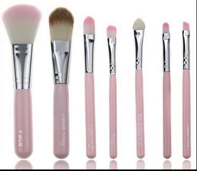 1set Hello Kitty pink black 7Pc/set Mini Makeup brush Set cosmetics kit de pinceis de maquiagem make up brush Kit with Metal box