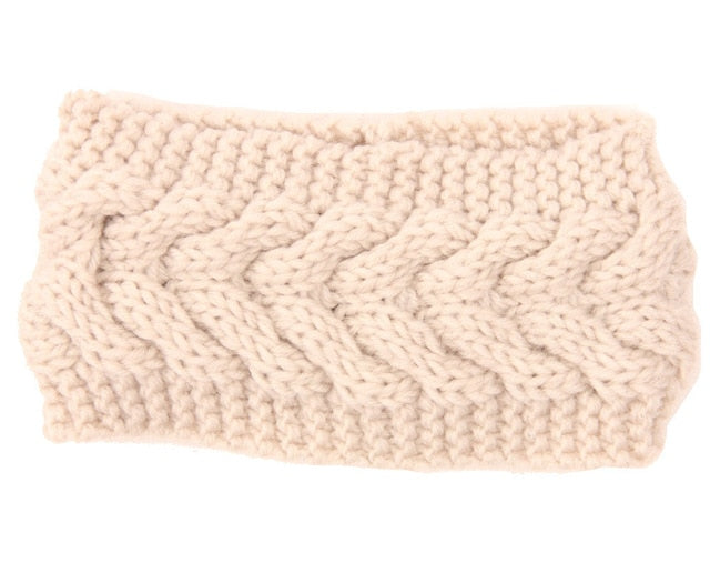 Solid Wide Knitting Woolen Headband Winter Warm Ear Crochet Turban Hair Accessories For Women Girl Hair Band Headwraps