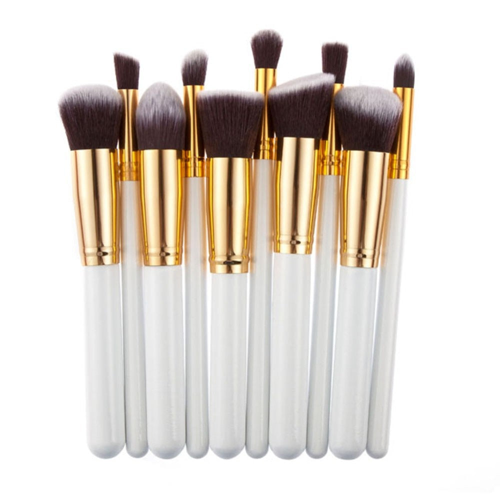 10 Pcs Silver/Golden Makeup Brushes Set pincel maquiagem Cosmetics  maquillaje Makeup Tool Powder Eyeshadow Cosmetic Set