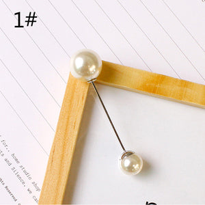Fashion 1Pc Woman/Girl Imitation Pearl Brooch Classic Charm High Quality Accessories Simple Double Pearls Brooches All-match