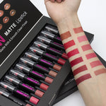 Maquiage 12pcs/lot matte Lipstick Waterproof Long-lasting Velvet lipstick set Red Tint Nude batom makeup set brand langmanni