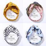 TWDVS 1PC Women Hair Accessories Fashion Headband Fabric Cross Knotted Bow Chiffon Floral Hair Band Korea Headdress ladies Hoop