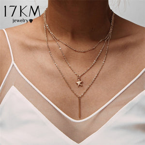 2018 New Multilayer Crystal Moon Pendant Necklaces For Women Vintage Charm Choker Necklace Statement Party Jewelry Accessories