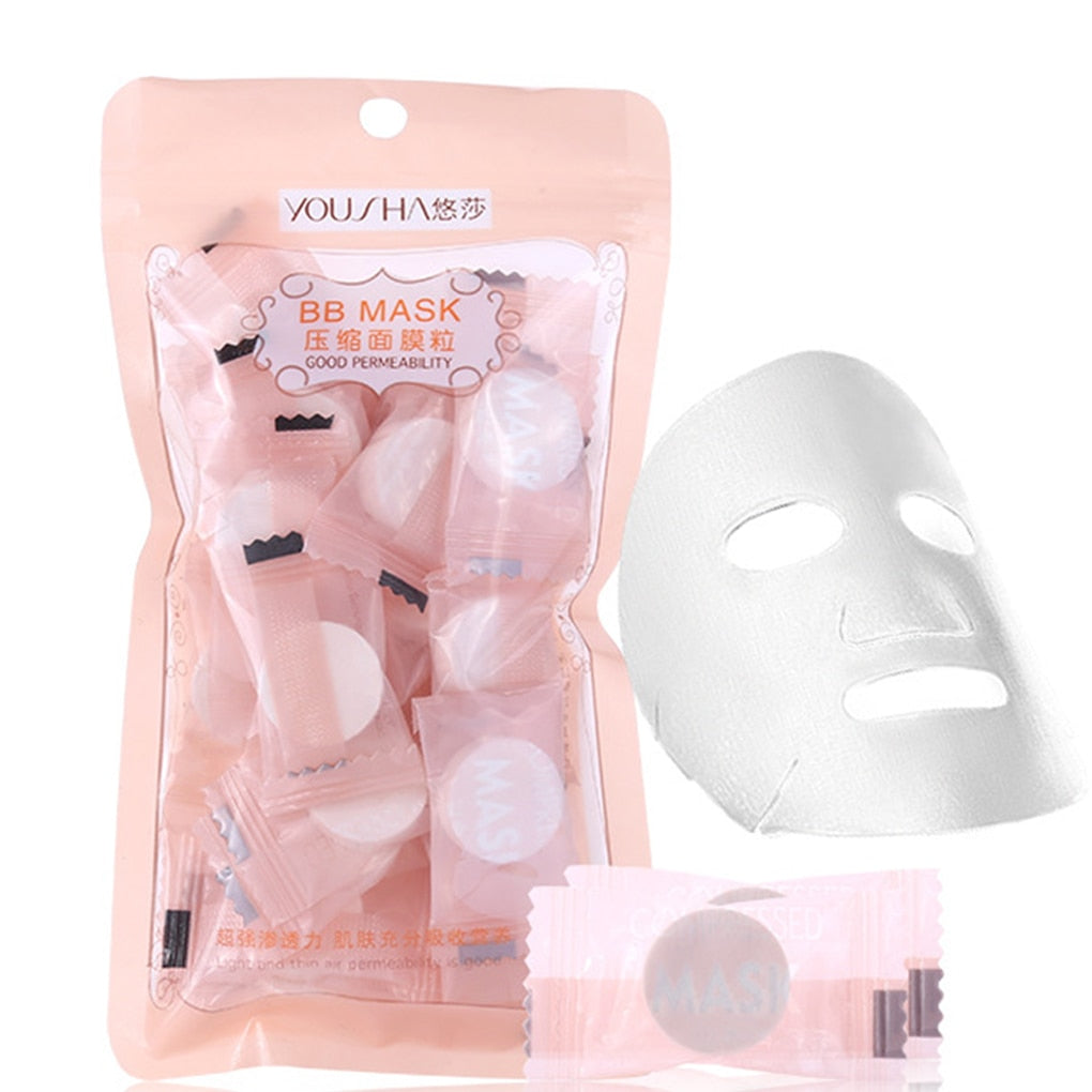 20pcs/bag Non-woven Fabric Natural Compressed Face Mask Sheets DIY Facial Skin Care DIY Women Makeup Beauty Tool Masks