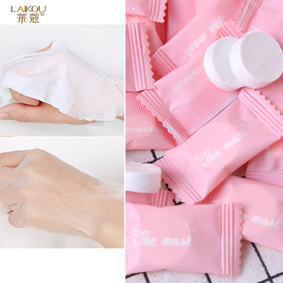20pc Compressed Face Mask Paper Disposable Facial Masks Papers Natural Skin Care Wrapped Masks DIY Women Makeup Face Beauty Tool