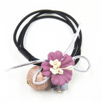 1PCS Lovely Clover Gray Ball Elastic Hair Bands Toys For Girls Handmade Bow Headband Scrunchy Kids Hair Accessories For Womens