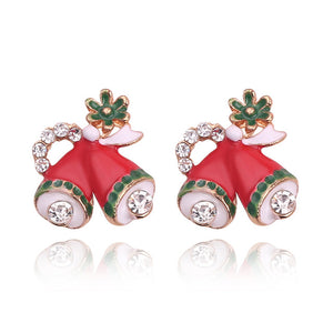 Christmas Jewelry Accessories Earrings Cute Santa Claus Snowman Lovely Tree Bell Romantic Christmas Gifts for Women Girls Kids