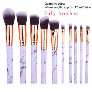 10pcs Marble Patten Makeup Brush for Cosmetic Powder Foundation Eyeshadow Lip Make up Brushes Set Beauty Tool maquiagem