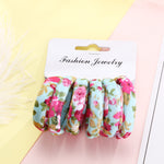6PCS/Pack New Women Print Cotton Elastic Hair Bands Scrunchie Gum For Hair Rubber Bands Ponytail Holder Fashion Hair Accessories