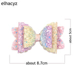 1PC Retail Hair Clip Women Baby Girl Big Glitter Hair Bow Kids Hairpins Hair Clip For Children Hair Accessories Toddler Headwear